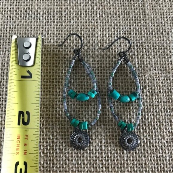 Silpada Turquoise Bead and Sterling Silver Earrings - Picture 2 of 4